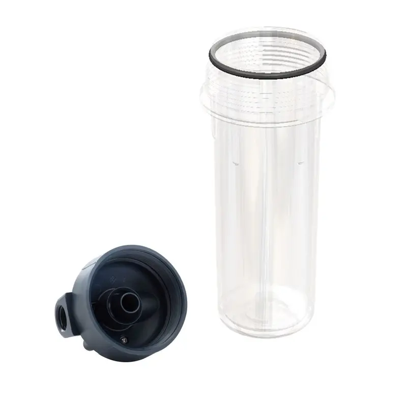 Pentek Dura-Series 10" Standard Filter Housing: 3/4" Fpt, Slate/Clear Cap, No Pressure Relief 1