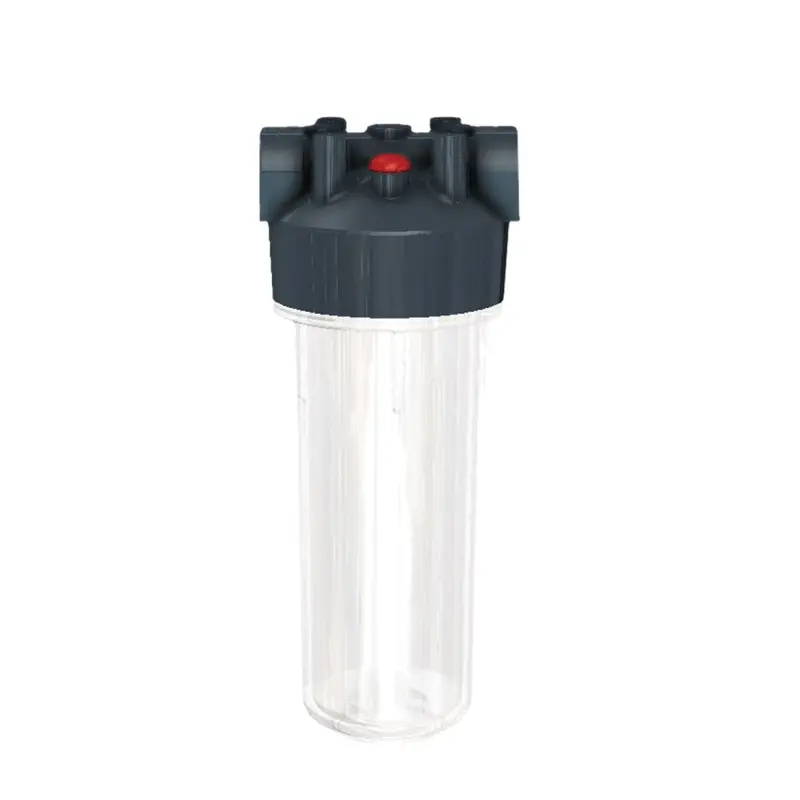 Pentek Dura-Series 10" Standard Filter Housing: 3/4" Fpt, Slate/Clear Cap With Pressure Relief 1