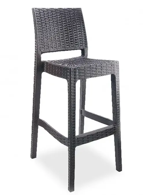 Plastique Barstool – Contemporary Molded Plastic Seat With Chromed Steel Base 1