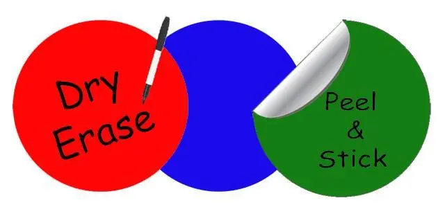 Primary Color Dry-Erase Dot Wall Decals In Red, Blue, And Green 1
