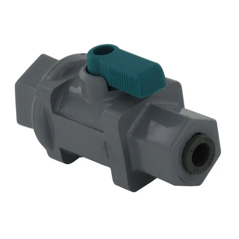 Pvc Inline Ball Valve – 1/4-Inch Tubing To 1/4-Inch Female Nptf 1