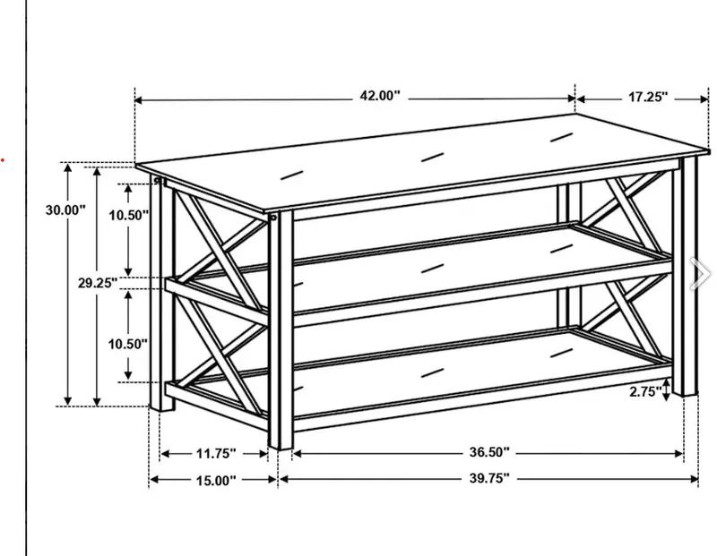 Rachelle Merlot 2-Shelf Sofa Table 1