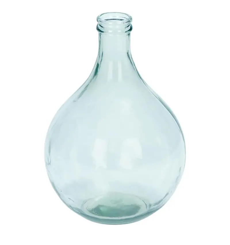 Recycled Blue Glass Spanish Vase – 11" Diameter X 17" Height 1