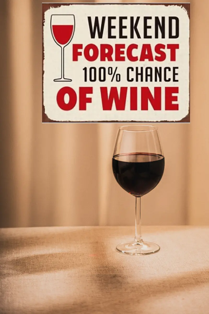 Retro 'Wine Forecast' Metal Wall Sign – 25Cm X 20Cm Vintage Bar Decor 2