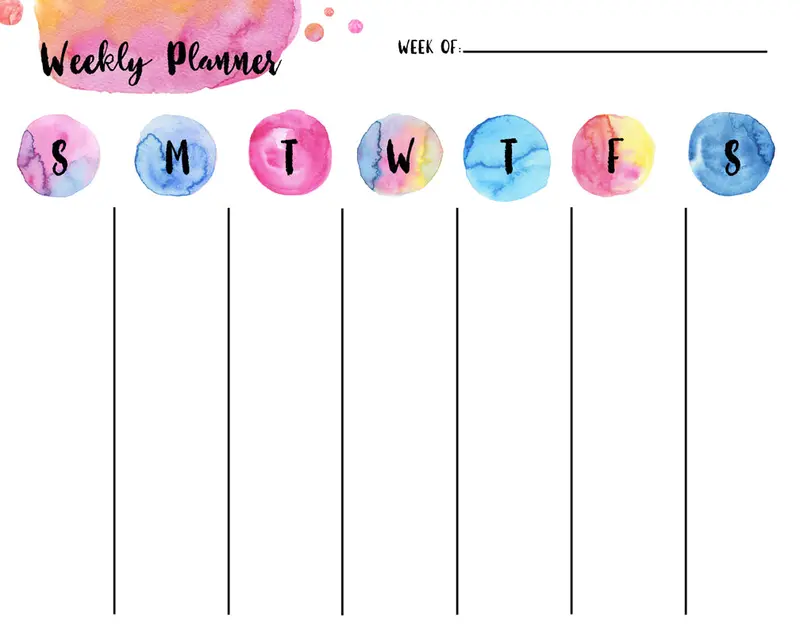 Reusable Weekly Calendar Dry-Erase Sheet For Kids’ Routines 1