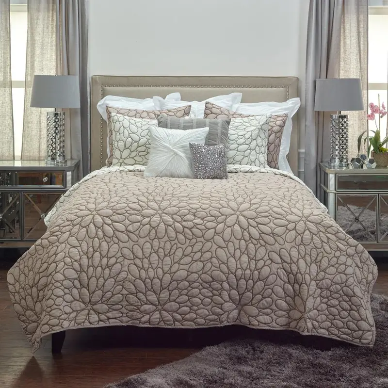 Rizzy Home Petal Blush Natural Twin Bedding Set 1