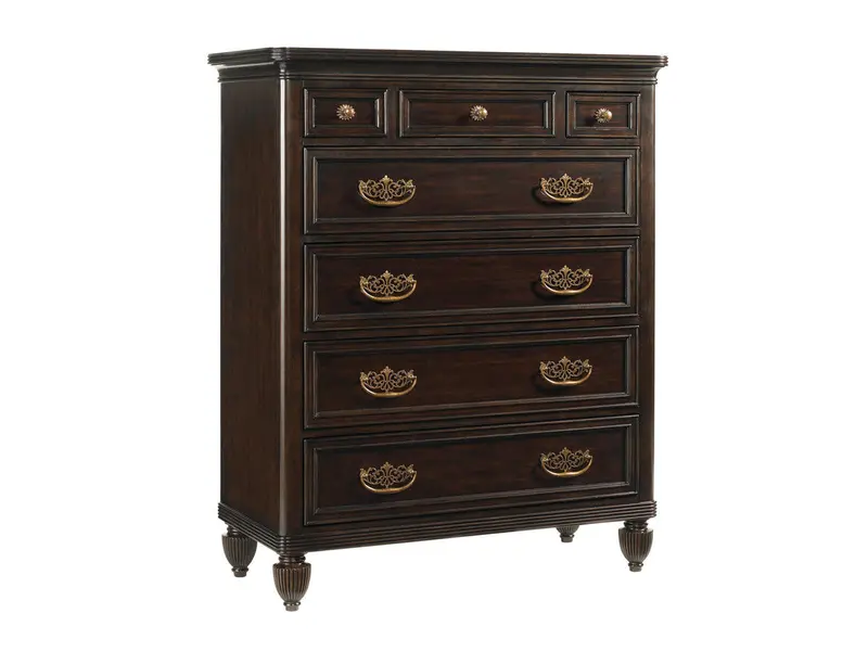 Royal Kahala Mauna 6-Drawer Chest With Tapered Legs And Soft-Close Slides 1