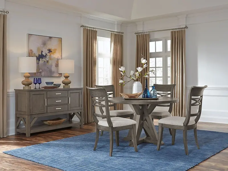 Rustic Brown Dining Table Set 1
