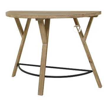 Rustic Brown Wood Half-Moon Console Table – 42" X 16" X 31" 1