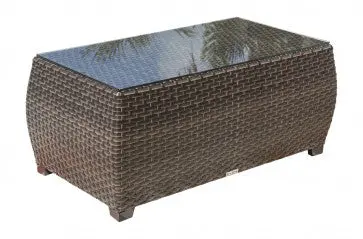 Samoa Glass-Top Coffee Table With Woven Base 1