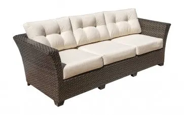 Samoa Three-Seat Sofa With Off-White Cushions 1