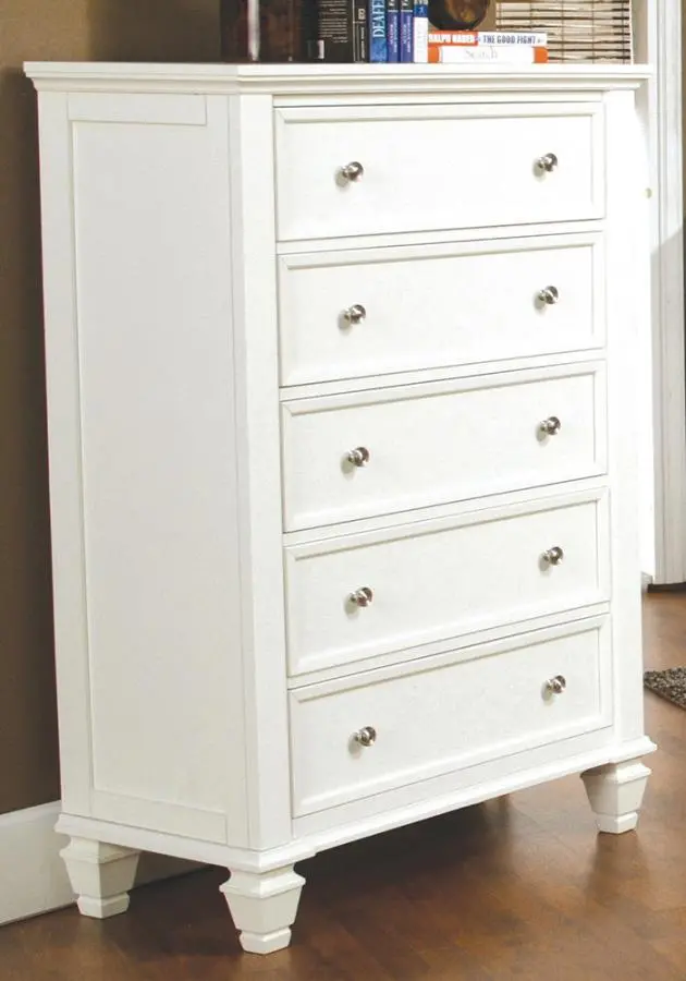 Sandy Beach 5-Drawer Chest In Natural Wood Tone 1