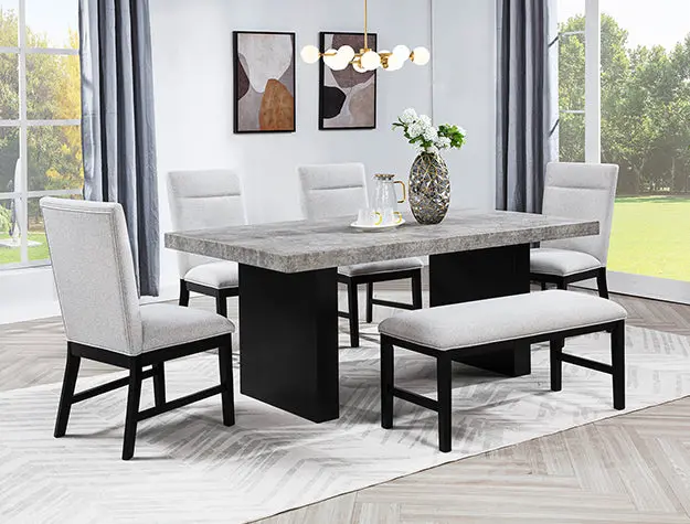 Sebastian 6-Piece Dining Group – Transitional Wood Dining Collection 1