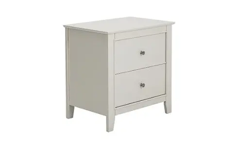 Selena Buttermilk Nightstand – Two-Drawer Bedside Table With Classic Finish 1