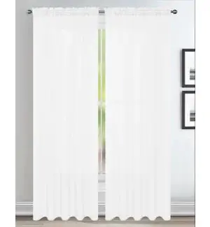 Sheer Checkered Window Panel Fabric 1