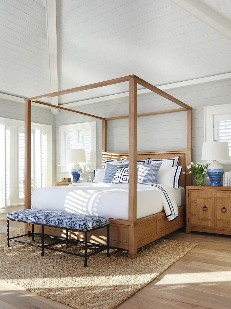 Shorecliff Upholstered Canopy Bed Frame 1