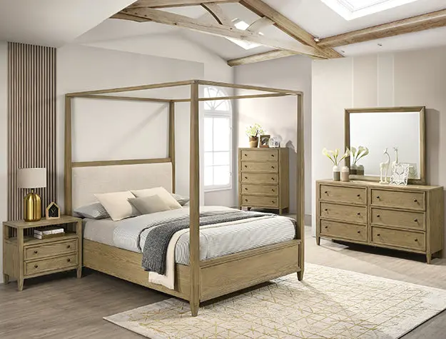 Sienna Bedroom Suite – Coordinated Dresser, Nightstand & Bed 1