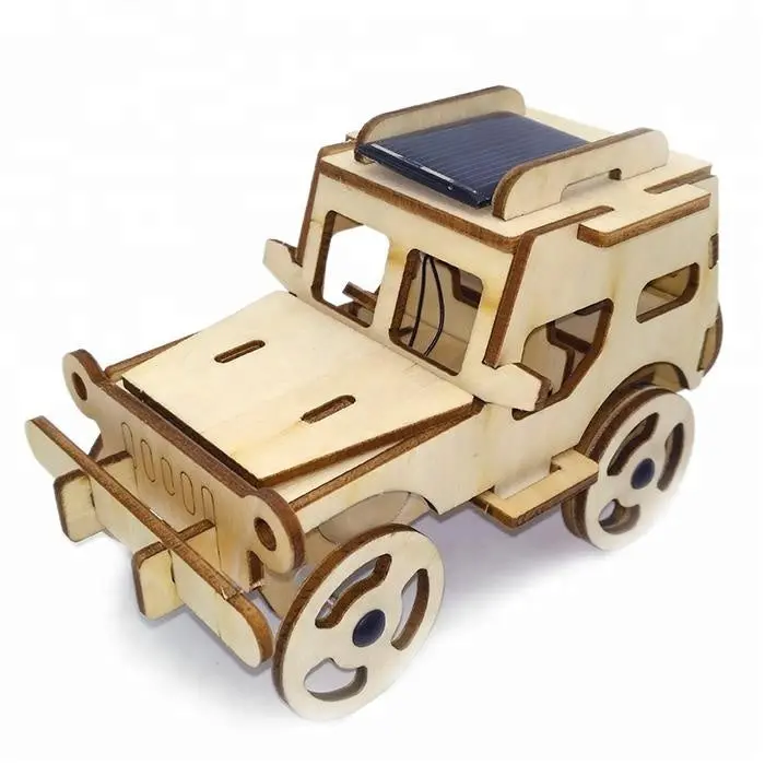 Solar-Powered 4X4 Jeep Model Kit – Diy 3D Plywood Vehicle Craft For Children Ages 3+ 1