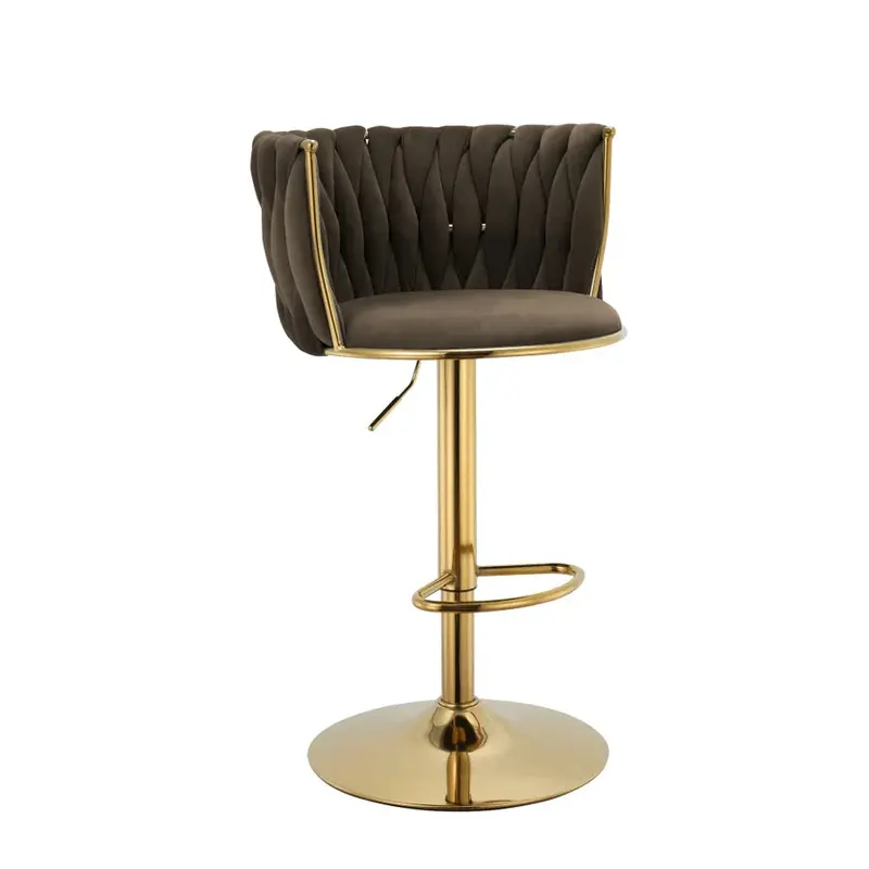 Swivel Velvet Bar Chair With Adjustable Height 1