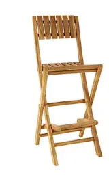 Teak Wood Folding Bar Stool – Indoor/Outdoor Ready, Weather-Resistant Finish 1