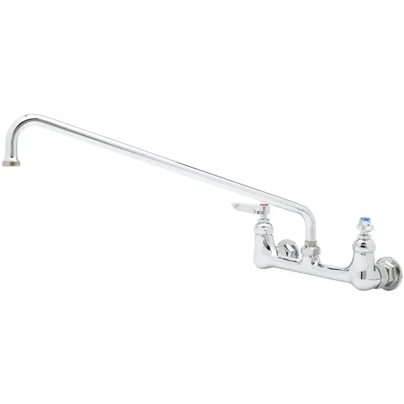 T&S Brass B-0230 Wall-Mount Swivel Base Mixer – 8" Centers, 18" Swing Nozzle 1