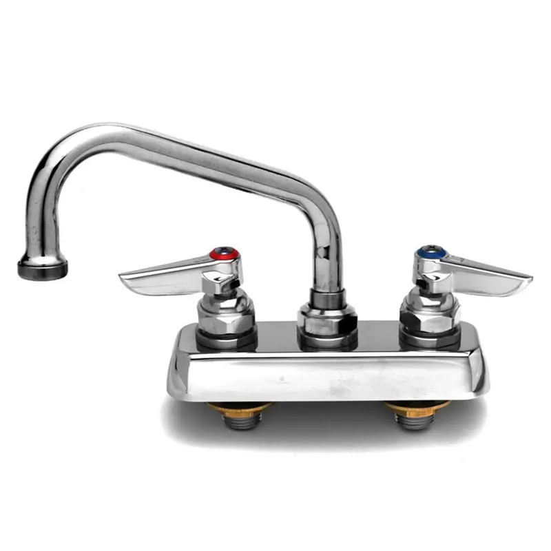 T&S Brass B-1111 Deck-Mounted Workboard Faucet – 4" Centers With 8" Swivel Nozzle 1