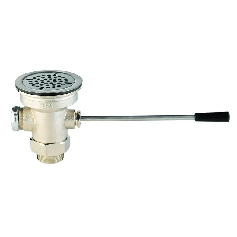 T&S Brass B-3960-01 Lever-Operated Waste Valve With Overflow Assembly — Fits 3" Sink Openings, Includes 2" × 1-1/2" Adapters 1