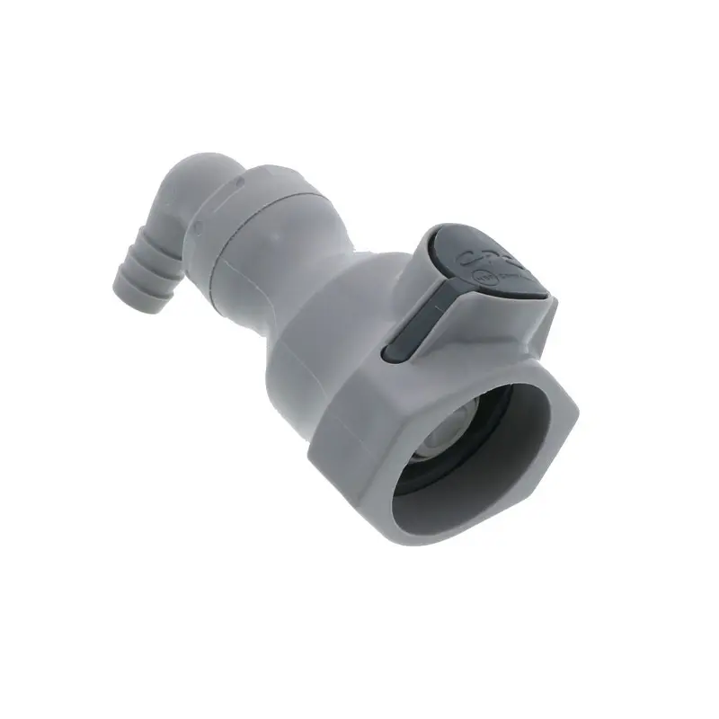 Udc Valved 3/8" Id Elbow Hose Barb Coupling With Silicone O-Ring Seal 1