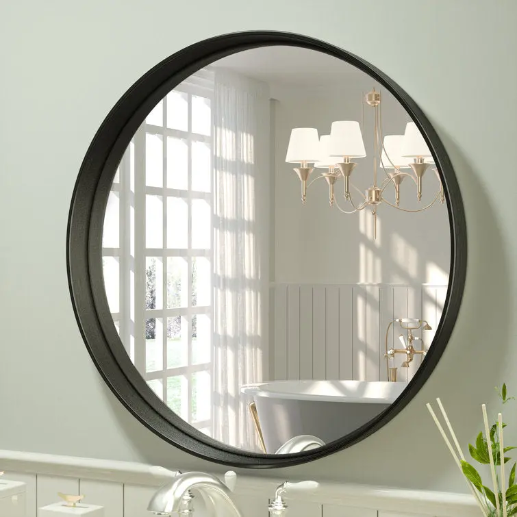 Valancia Round Vanity Mirror With Metallic Frame 1