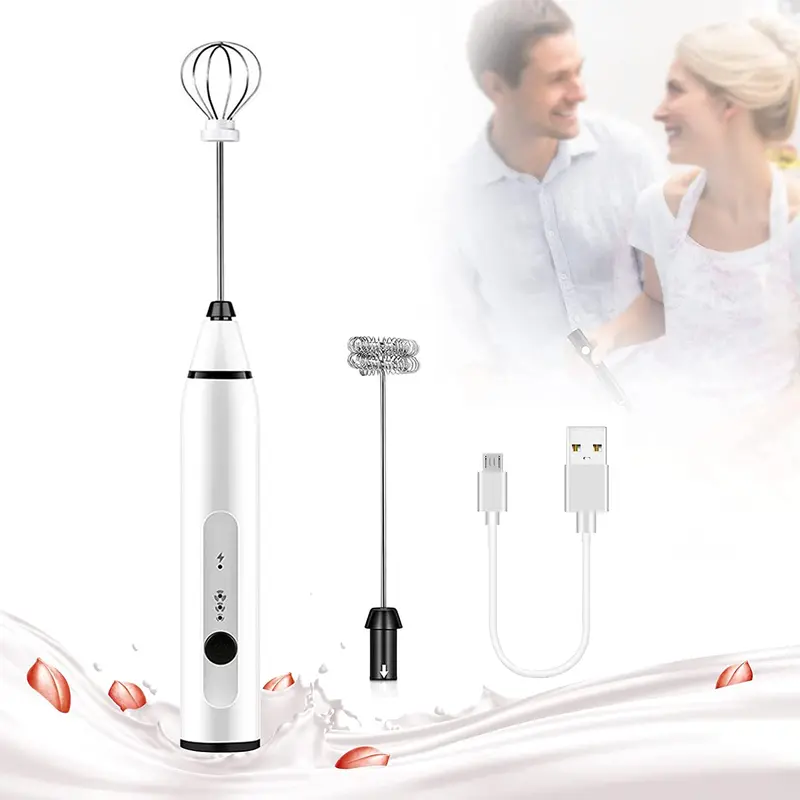 Vikus Cordless Milk Frother – Rechargeable Handheld Frothing Wand With 3 Speed Settings 1
