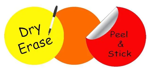 Warm-Tone Dry-Erase Dot Wall Decals In Yellow, Orange, And Red 1