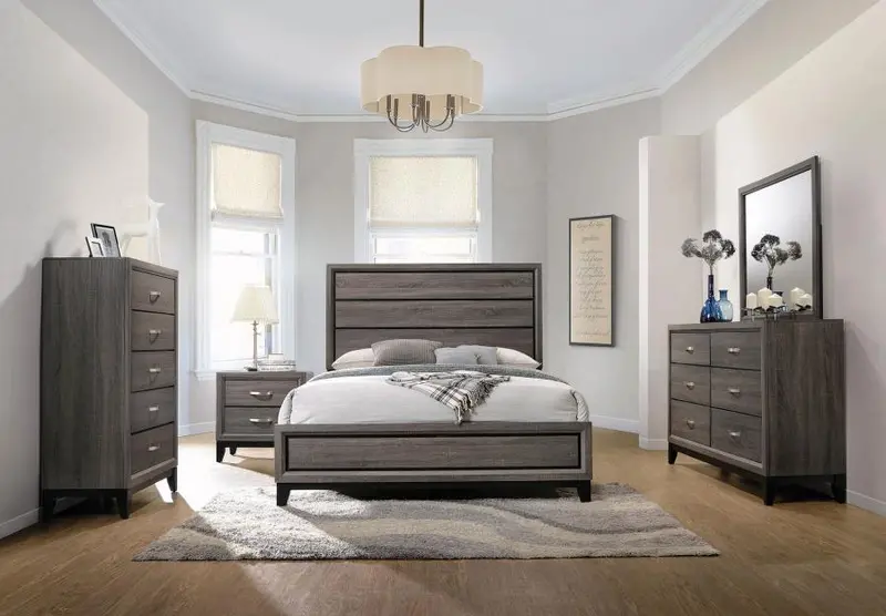 Watson 5-Piece Bedroom Set – Modern Grey Oak Finish 1