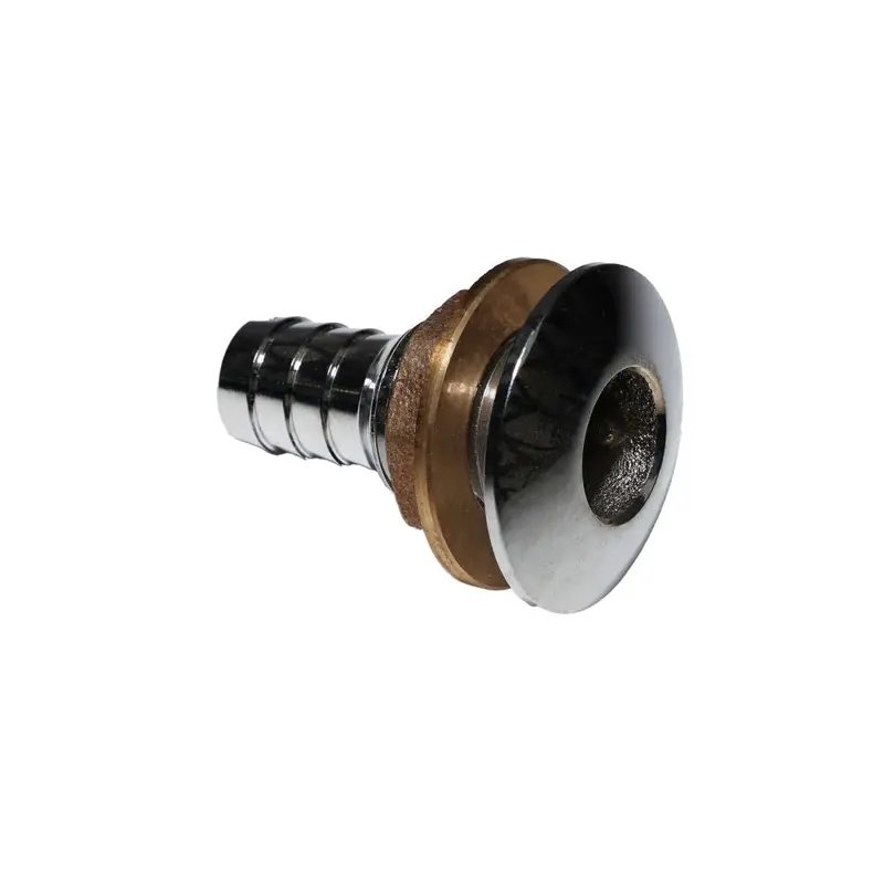 Watts Chrome-Thru-Hull Fitting With Lock Nut – 3/4" Barb Connection 1