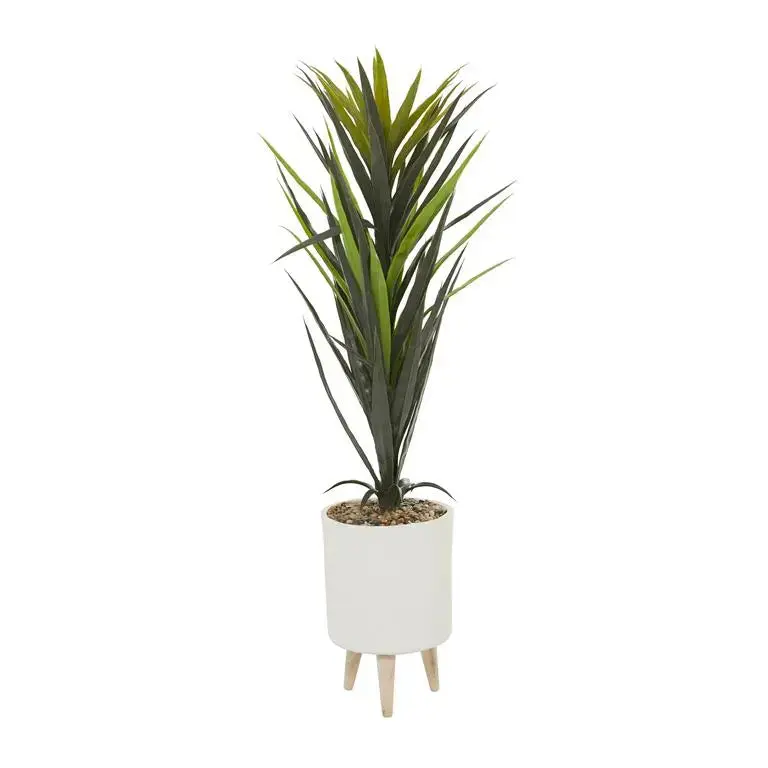 White Plastic Dracaena Artificial Plant 1
