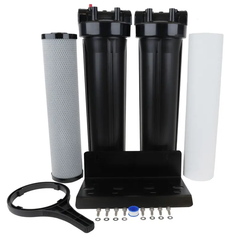 Whole-House Twin-Canister Water Filter System – 4.5 × 20 Inch Universal Housing With 1 Inch Rpt Ports 1