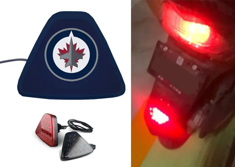 Winnipeg Jets Nhl Led Rear Light – Brake-Flash Tail Lamp For Cars And Motorcycles 1