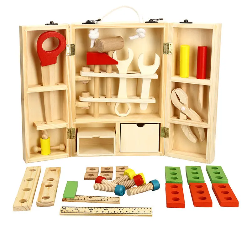 Wooden Carpenter’S Tool Set Box – Educational Pretend-Play Toolbox For Young Builders 1