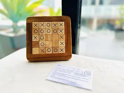 Wooden Tic Tac Toe Game Set – Portable Naughts And Crosses Board For Travel 1