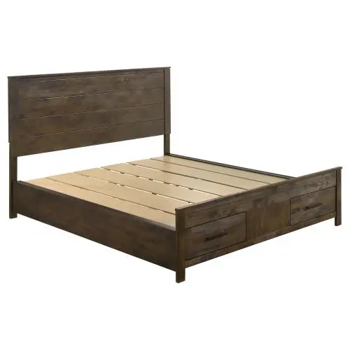 Woodmont Rustic Golden Brown Queen Storage Panel Bed 1