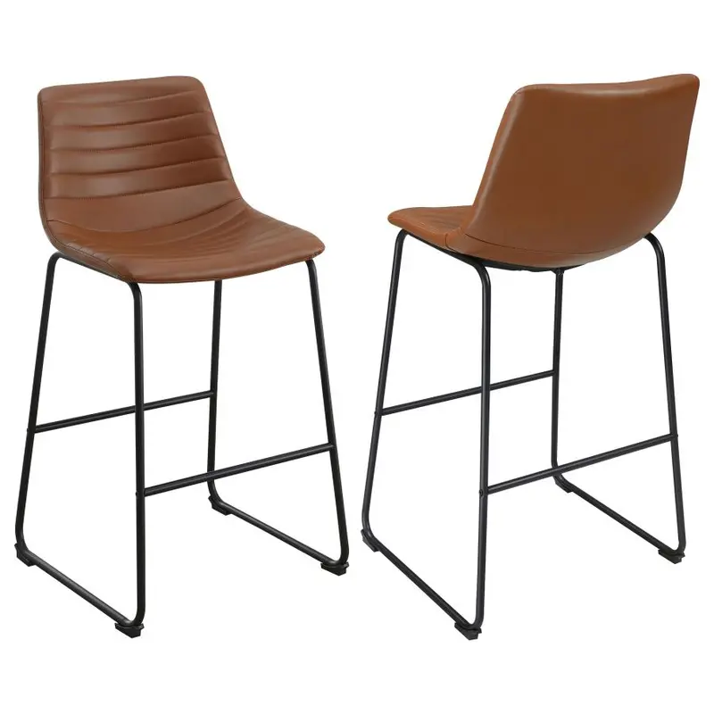 Zuni Saddle Leather Counter Height Chair – Upholstered Bar Stool Design 1